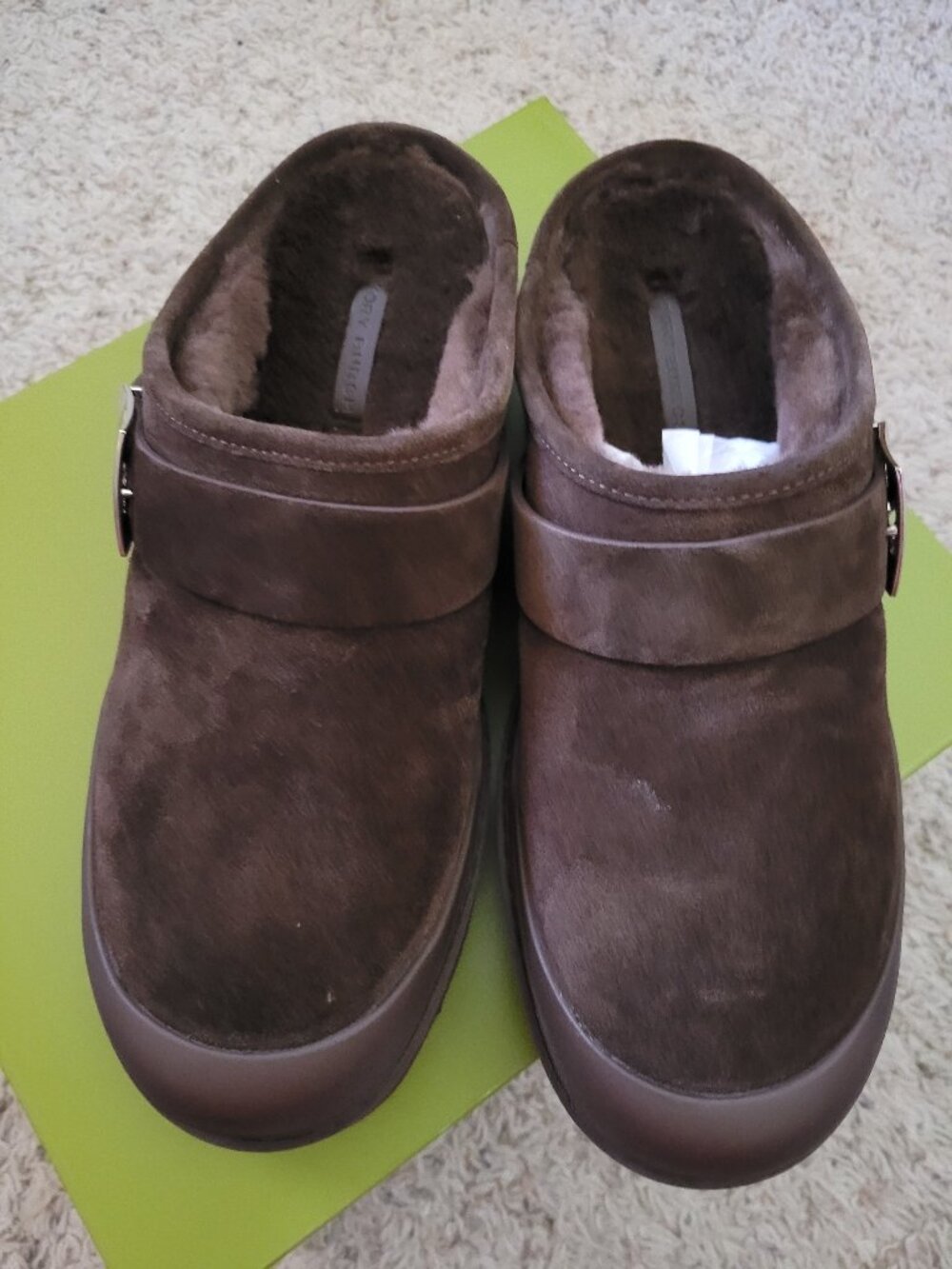 NIB Tory Burch Mellow Shearling Platform Mule Suede - 9